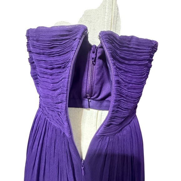 J Crew Silk Chiffon Nadia Strapless Party Dress Size 10 HOCO Purple Bridesmaid - Picture 5 of 13